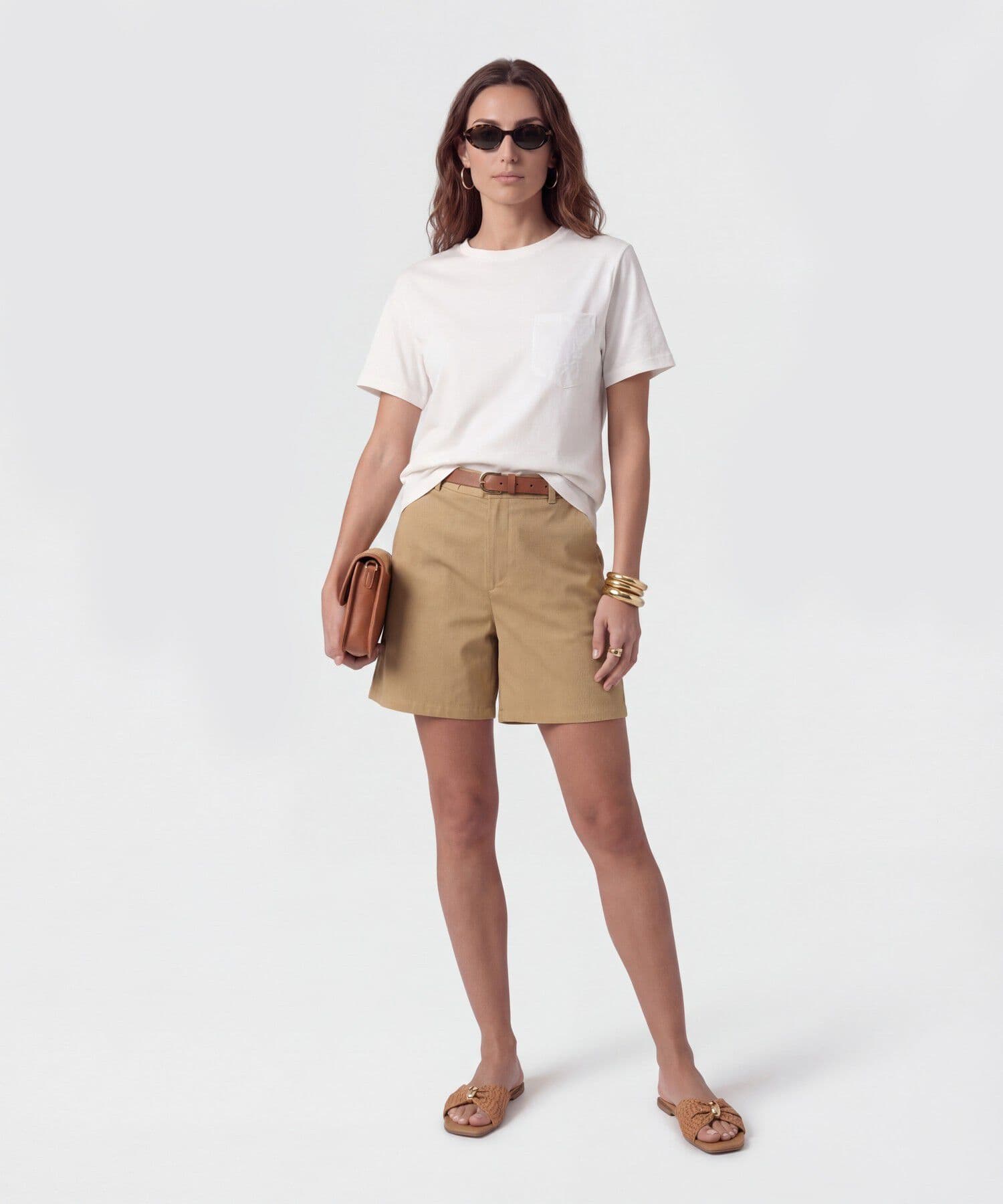 Bermuda Río Edición Lino café para mujer, vista 2