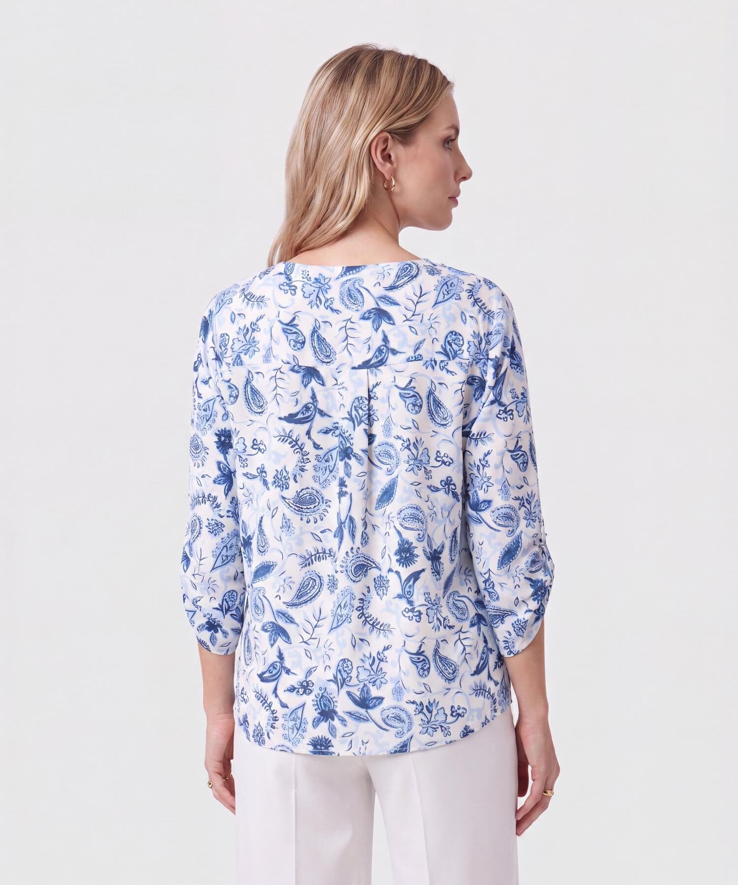 Blusa Emilia Texturizado azul marino para mujer, vista 4