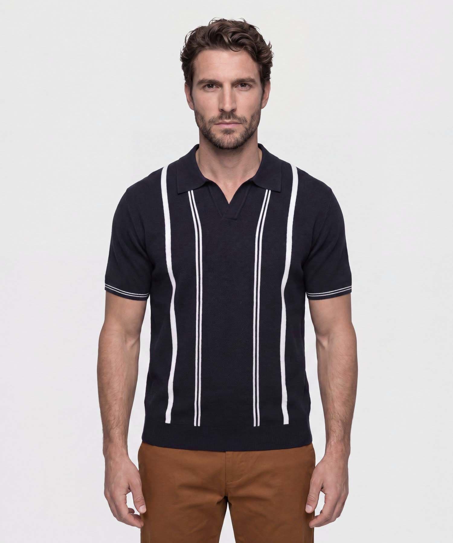 Polo Coral Ligero azul marino para hombre, vista 3