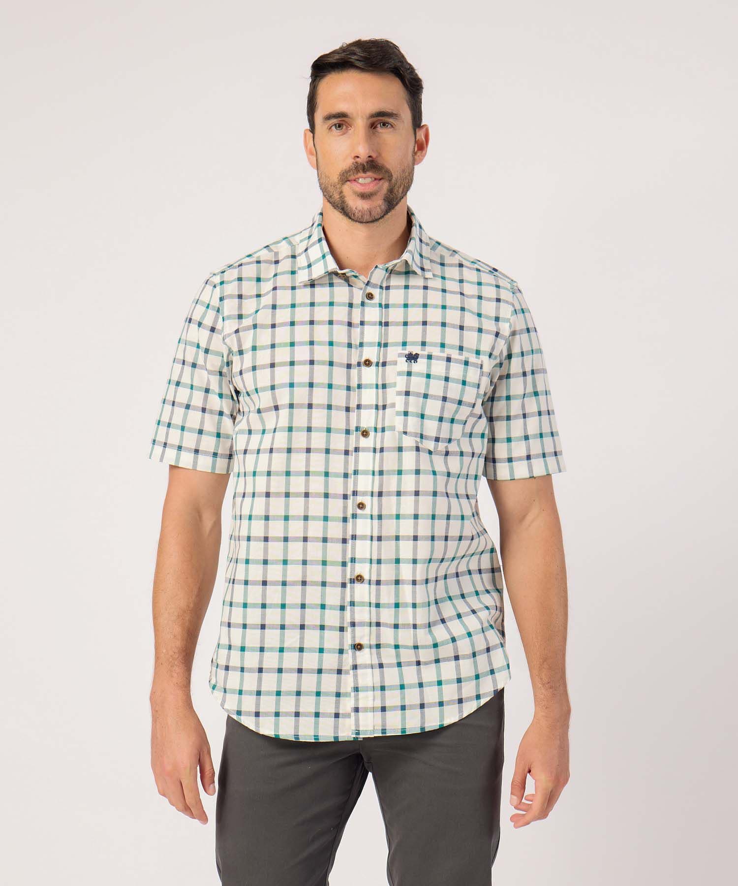 Camisa Laguna Texturizado marfil para hombre, vista principal