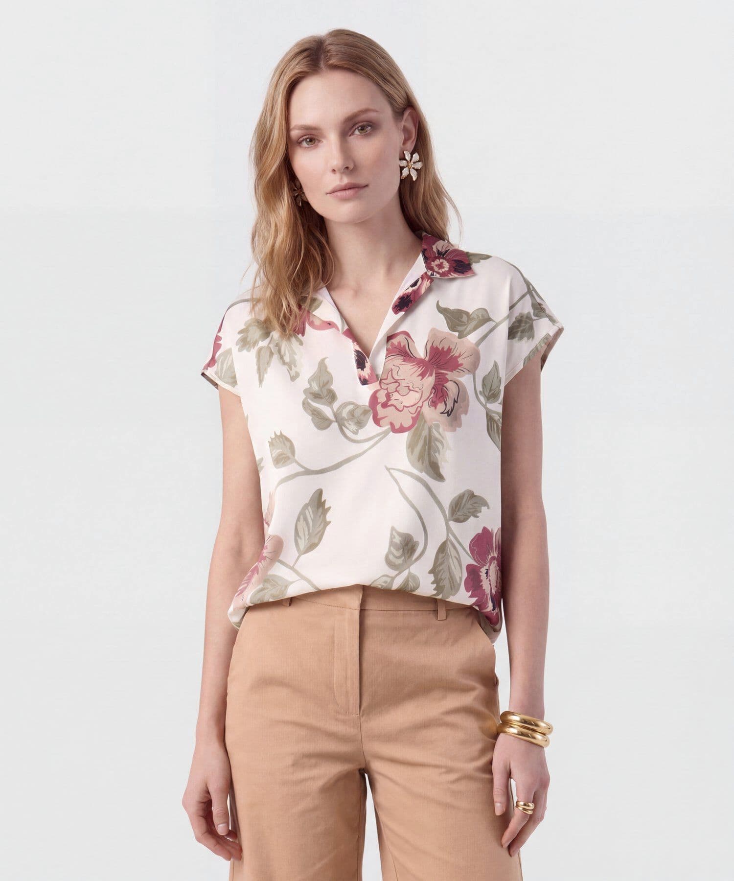 Blusa Coral Texturizado blanco para mujer, vista principal