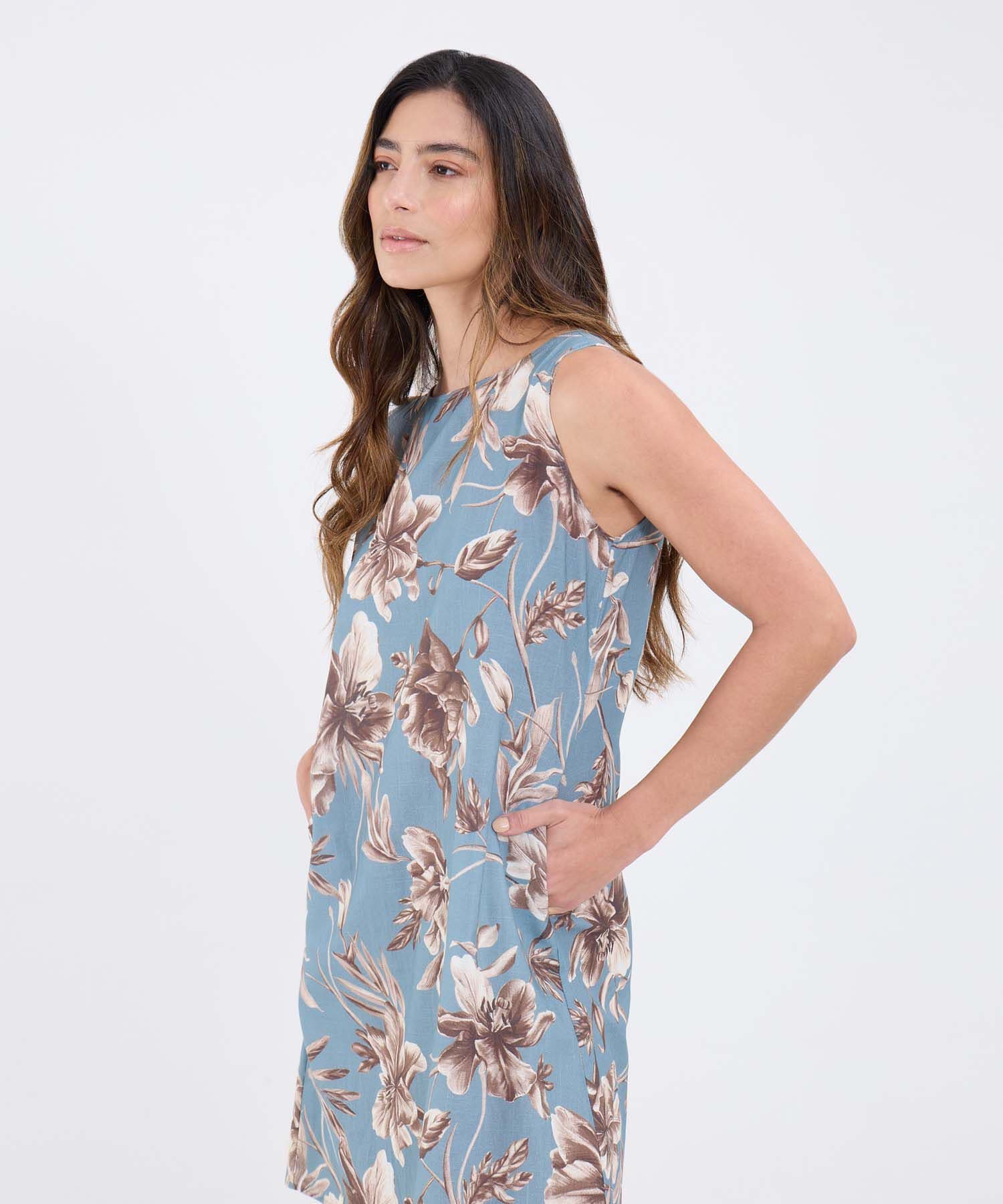 Vestido Oliva Clásico azul marino para mujer, vista 2