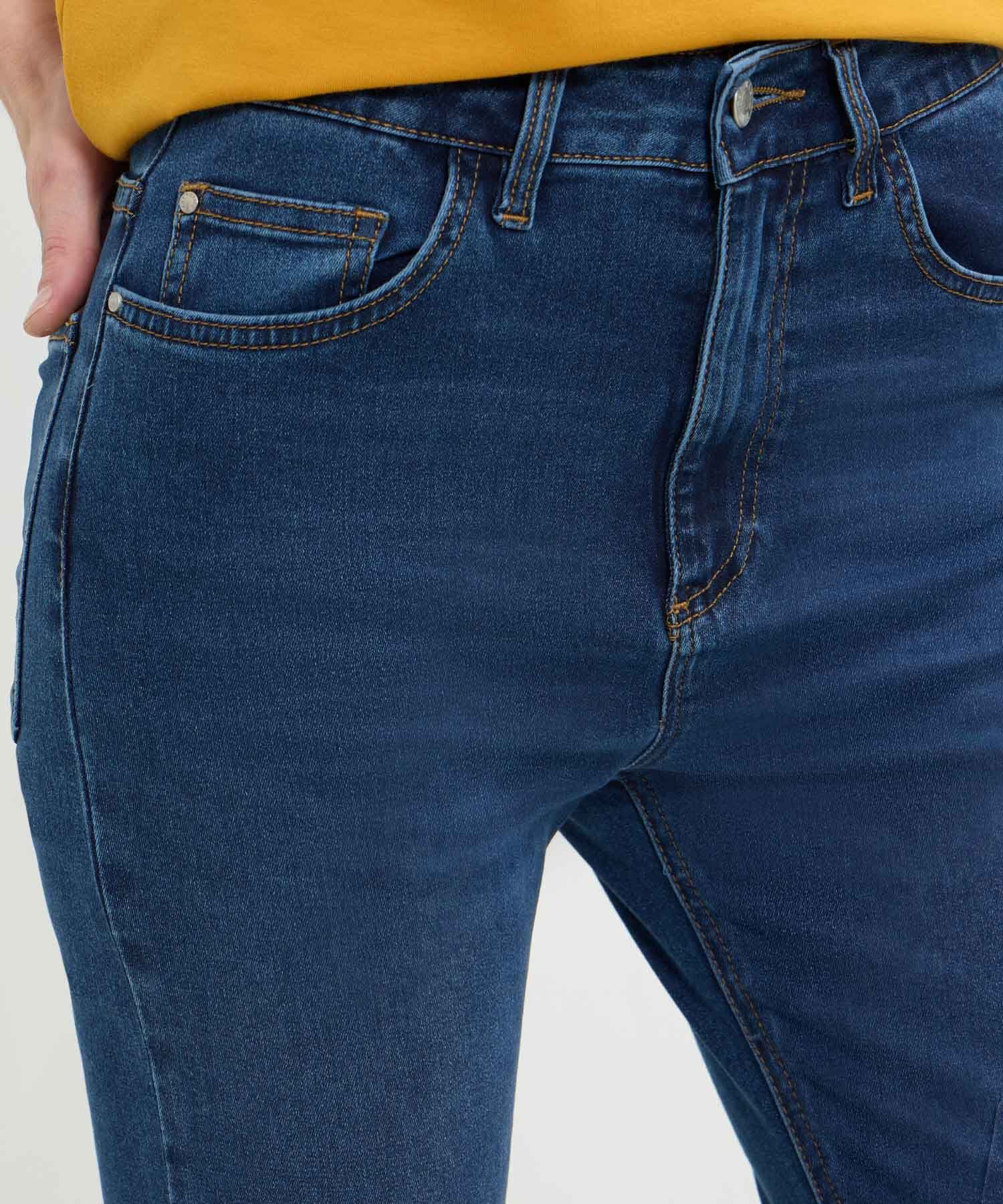 Jean Lumbre Natural azul marino para mujer, vista 3