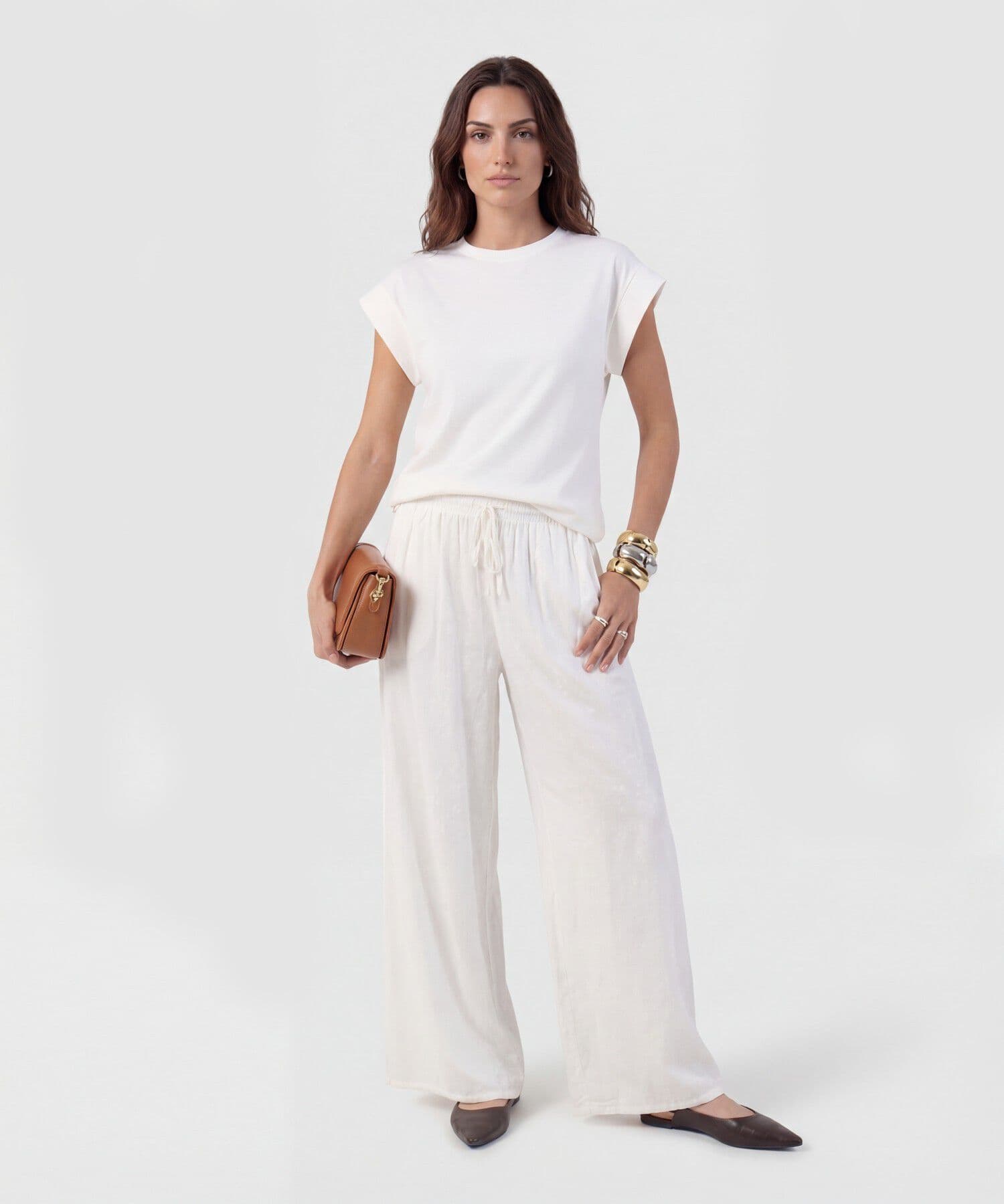 Pantalón Guayacán Minimalista blanco para mujer, vista 2