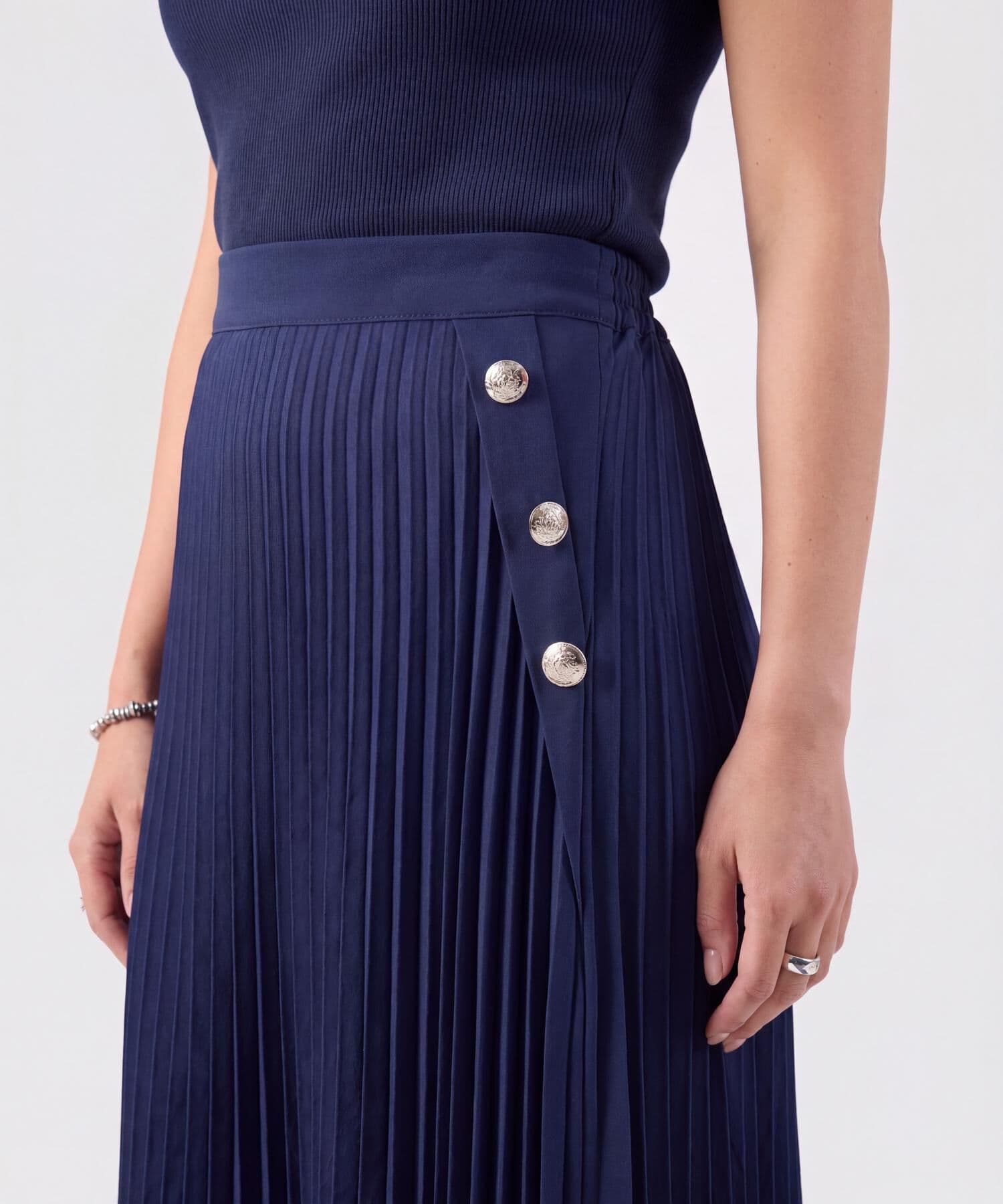 Falda Marea Texturizado azul marino para mujer, vista 3