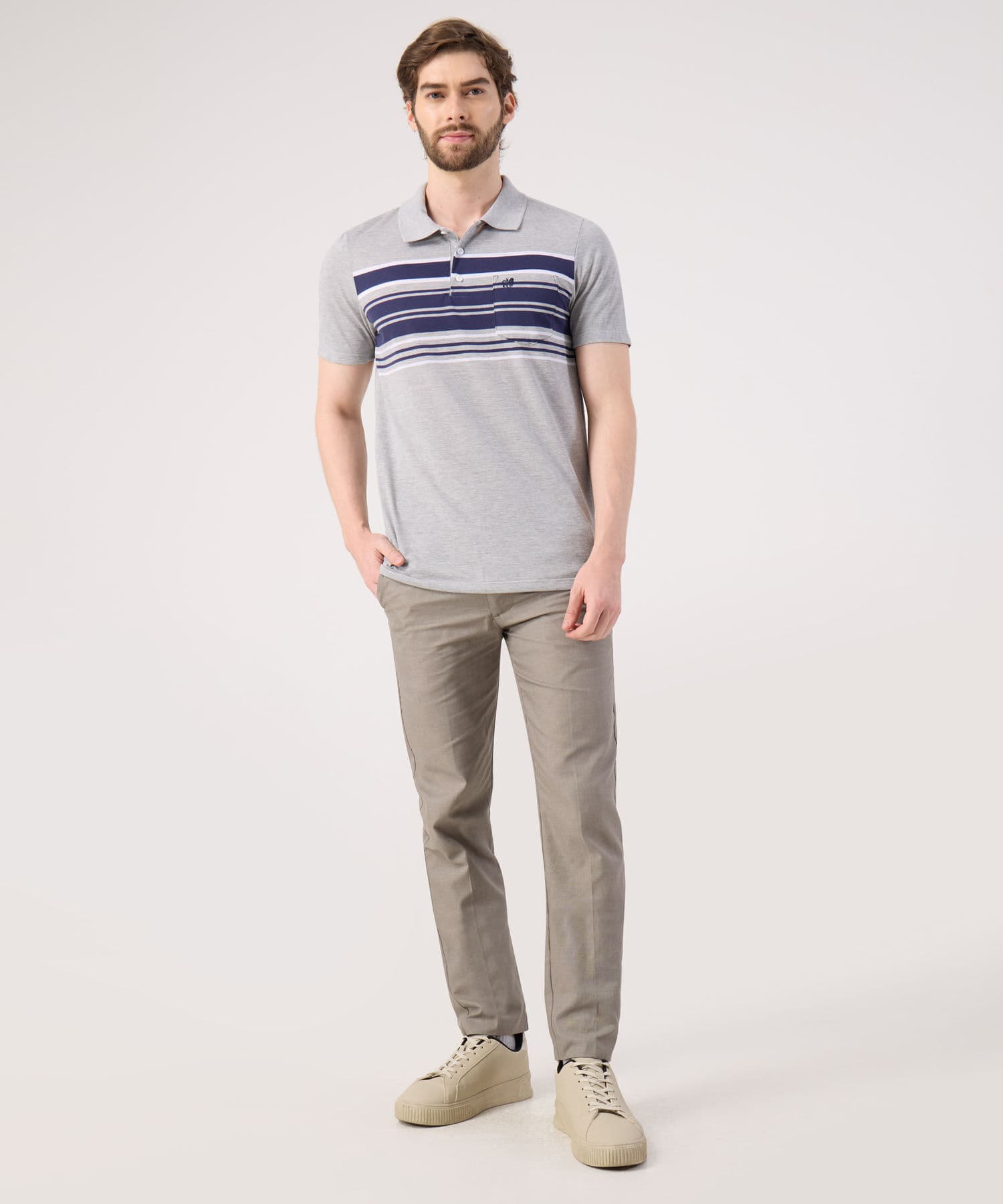 Polo Dorada Suave gris humo para hombre, vista 4