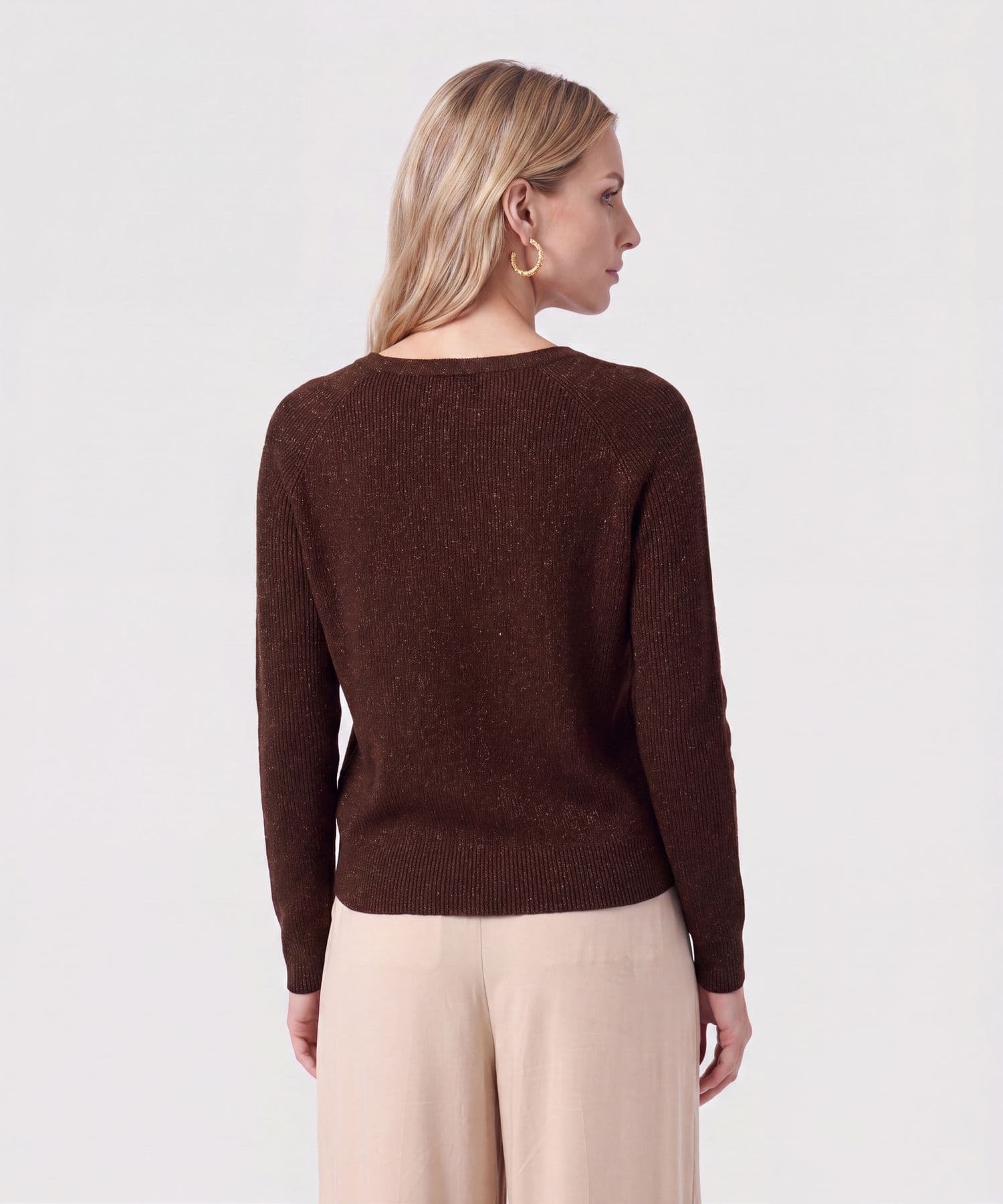 Buzo Celeste Suave café para mujer, vista 4