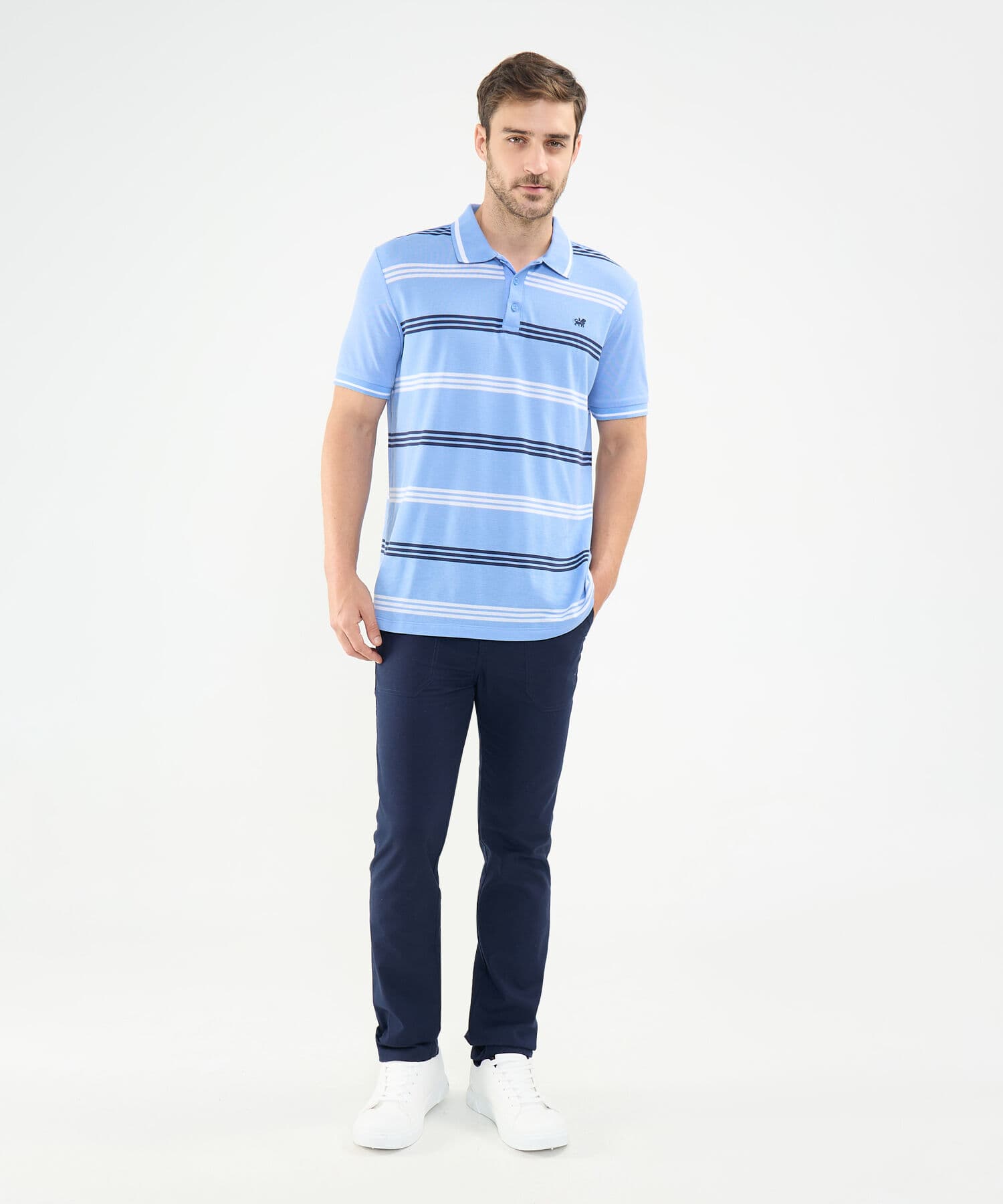Polo Sabana Sastre azul marino para hombre, vista 2
