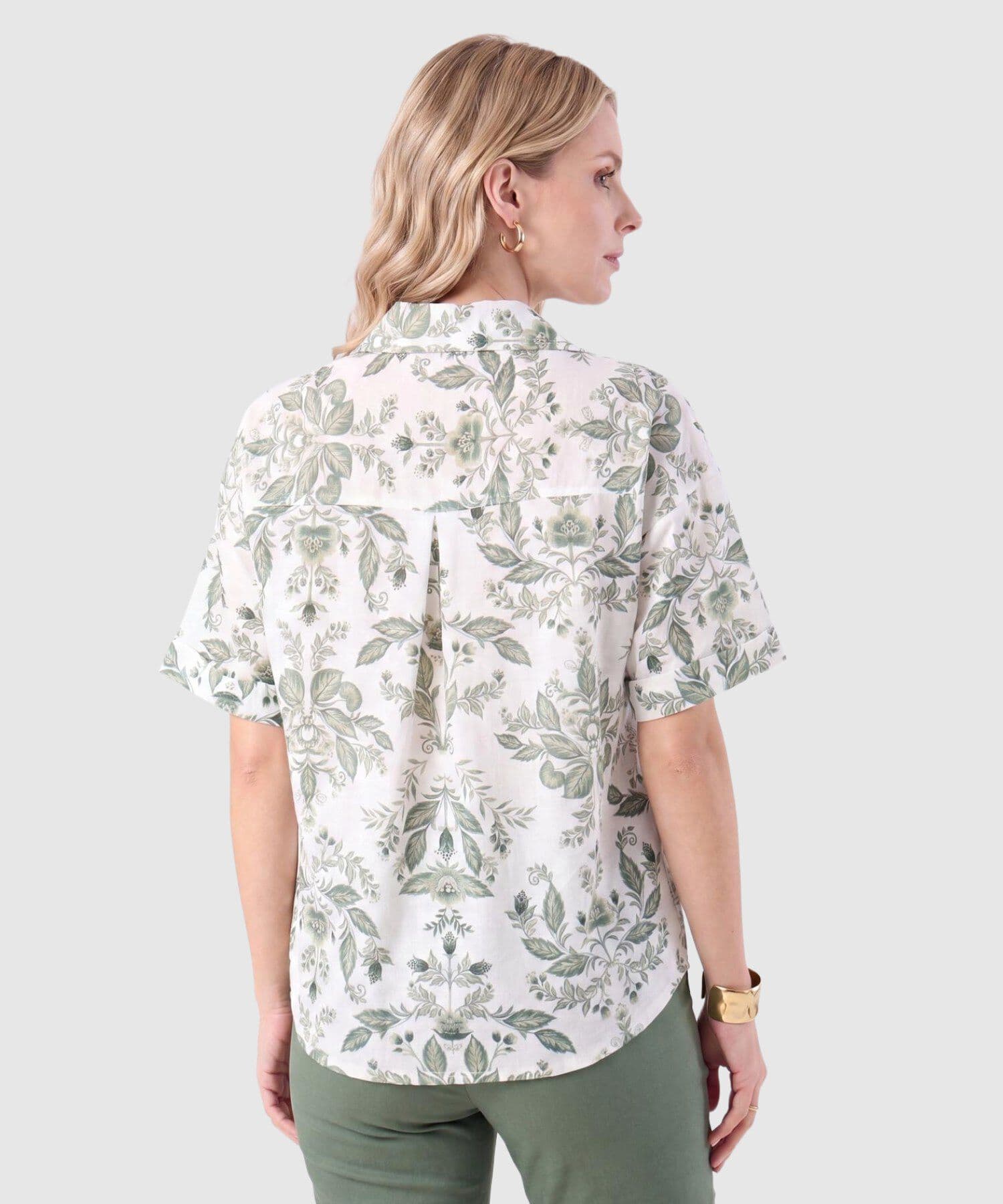 Camisa Laguna Sastre verde oliva para mujer, vista 4