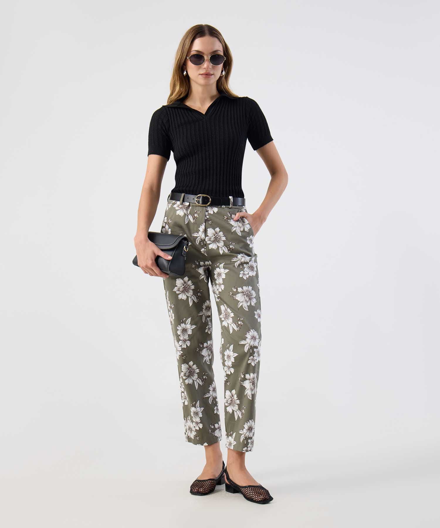 Pantalón Orquídea Ligero verde oliva para mujer, vista 2