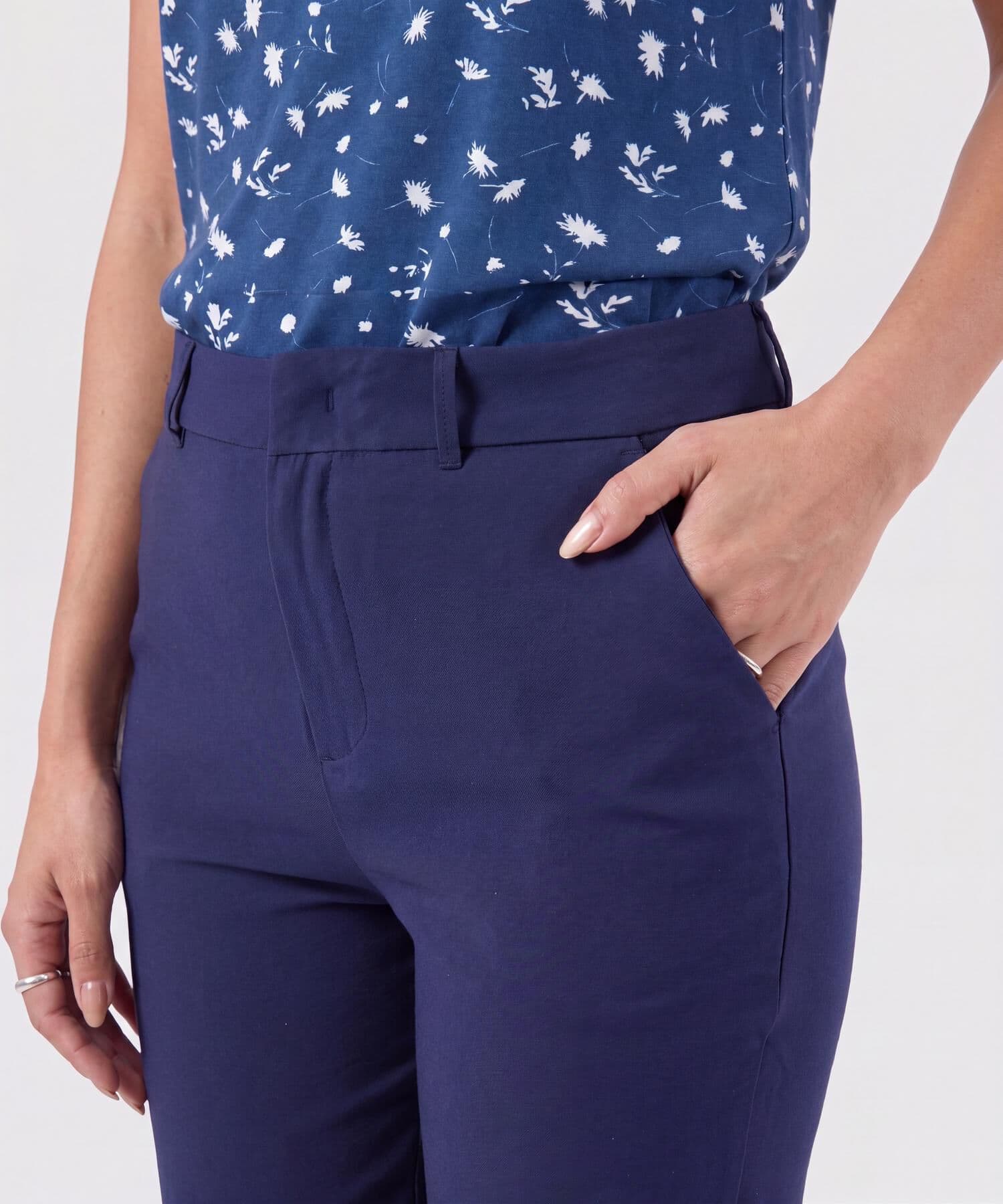 Pantalón Horizonte Clásico azul marino para mujer, vista 3
