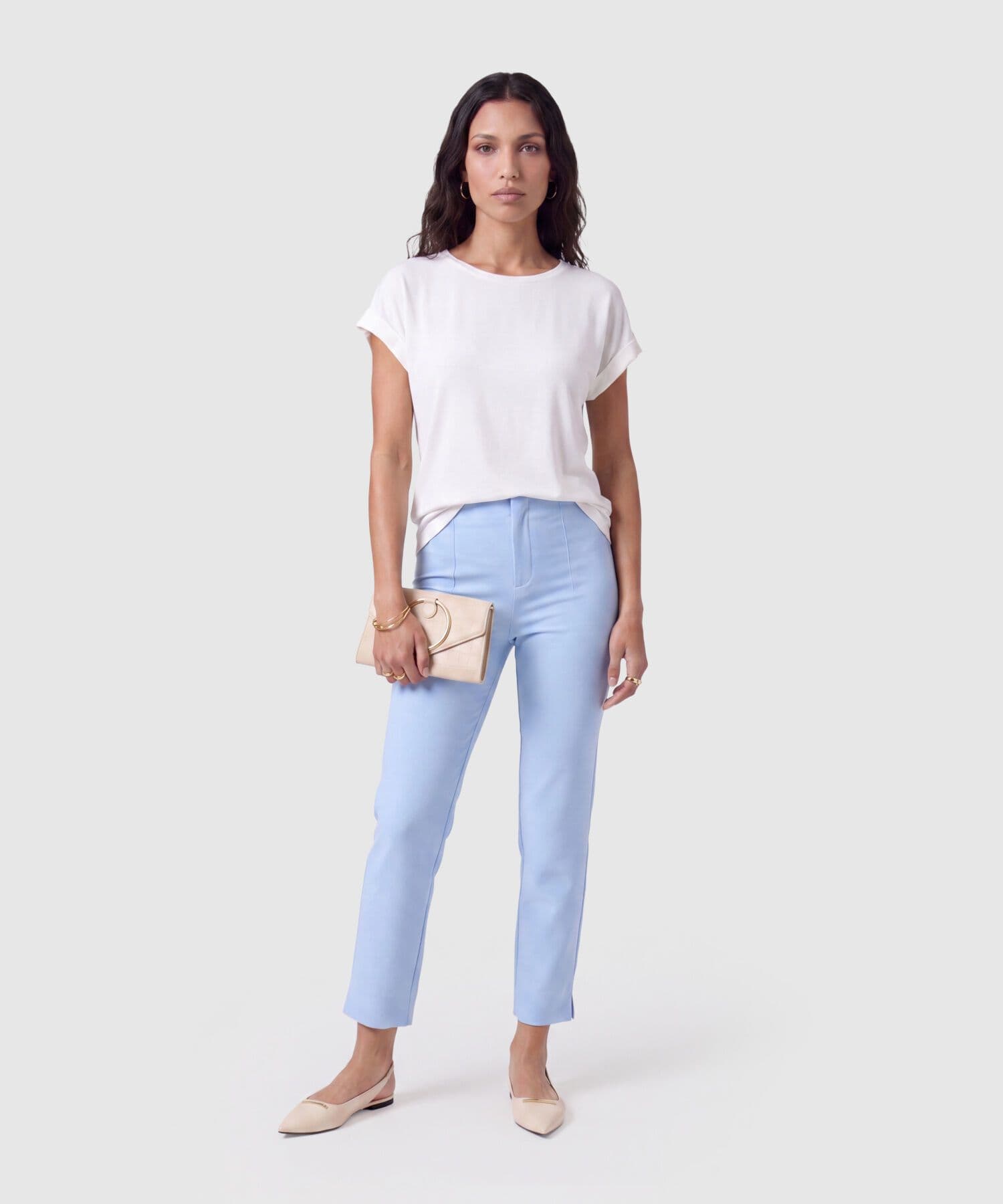 Pantalón Niebla Contemporáneo azul marino para mujer, vista 2