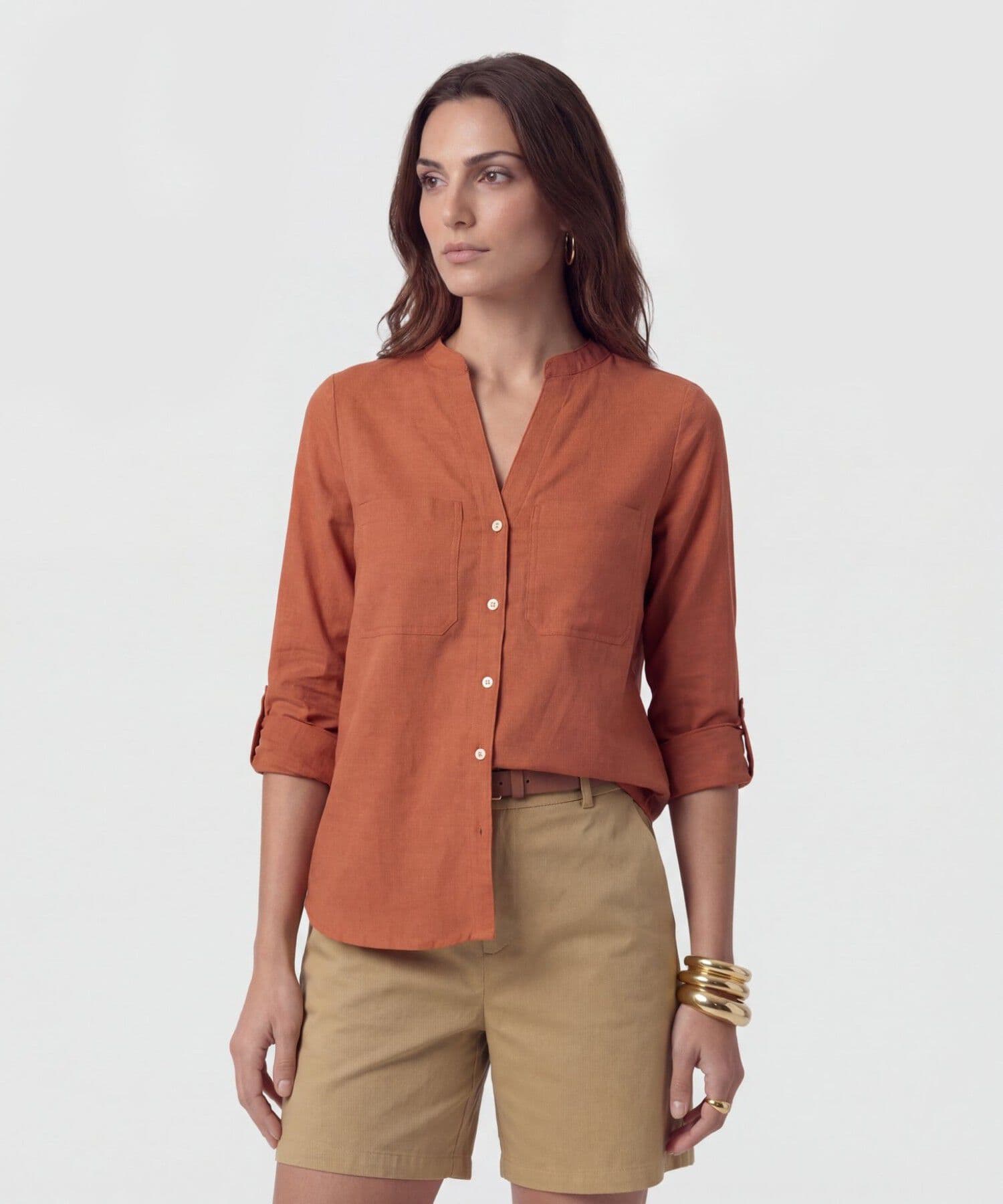 Blusa Siena Minimalista naranja para mujer, vista principal