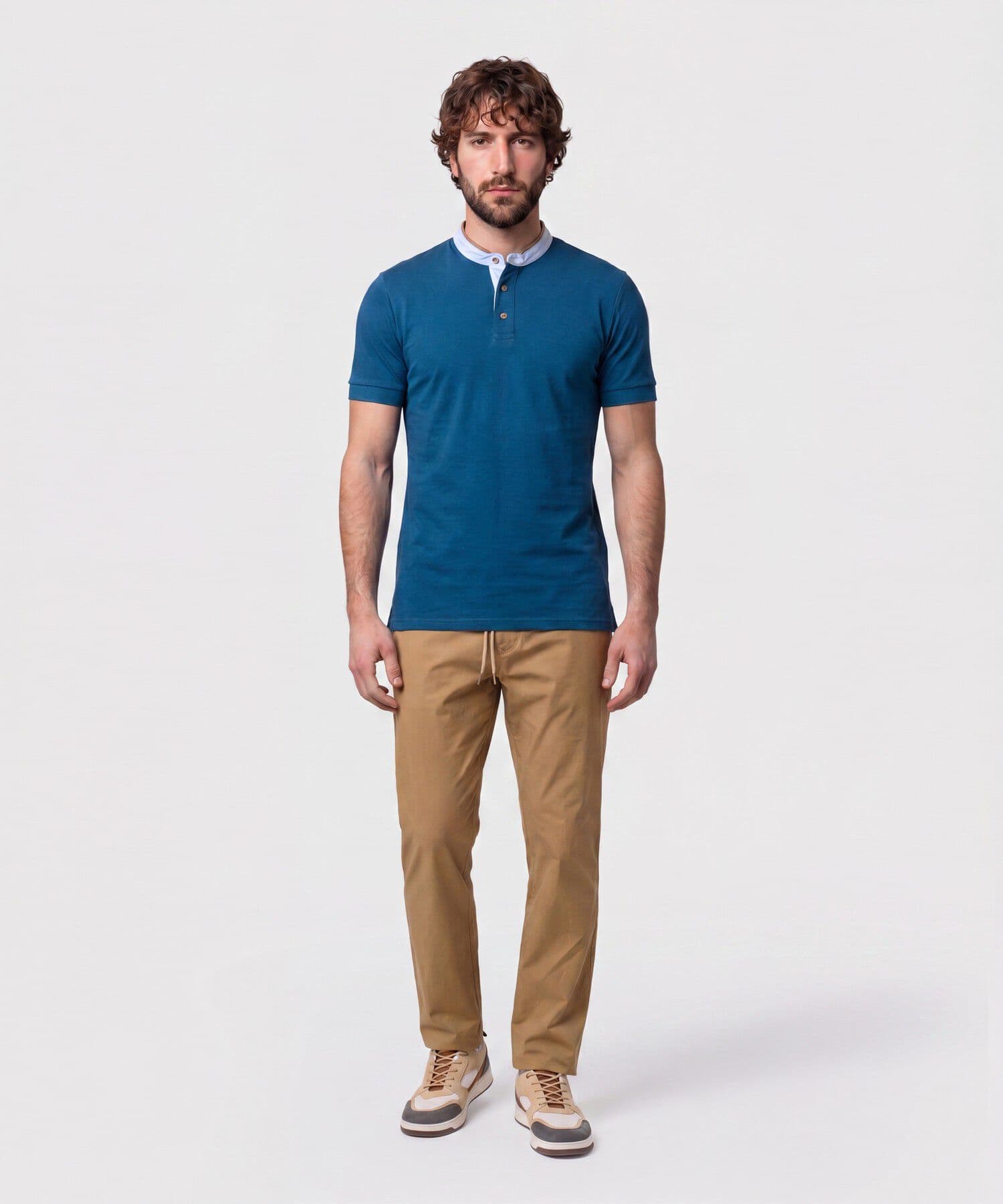 Polo Coral Urbano azul marino para hombre, vista 2