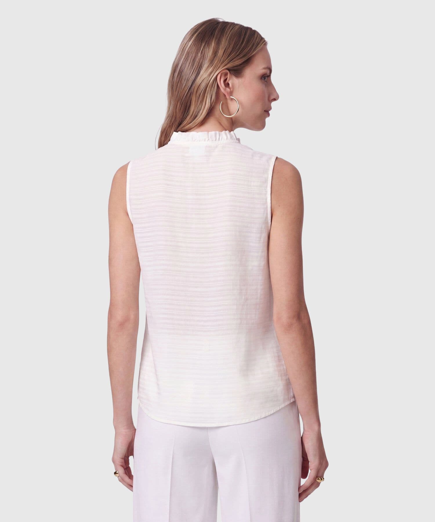Blusa Litoral Contemporáneo blanco para mujer, vista 4