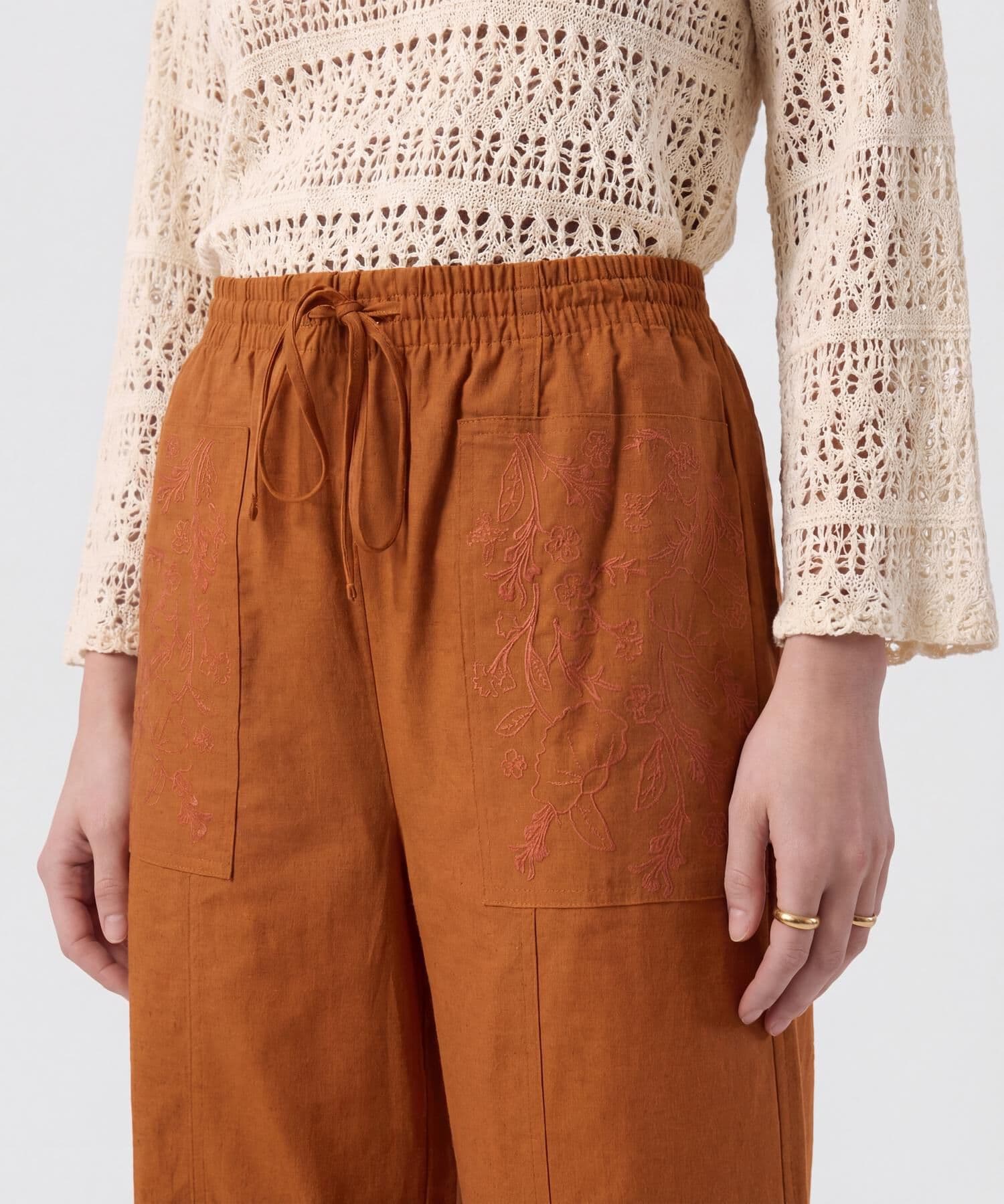 Pantalón Julieta Contemporáneo naranja para mujer, vista 3